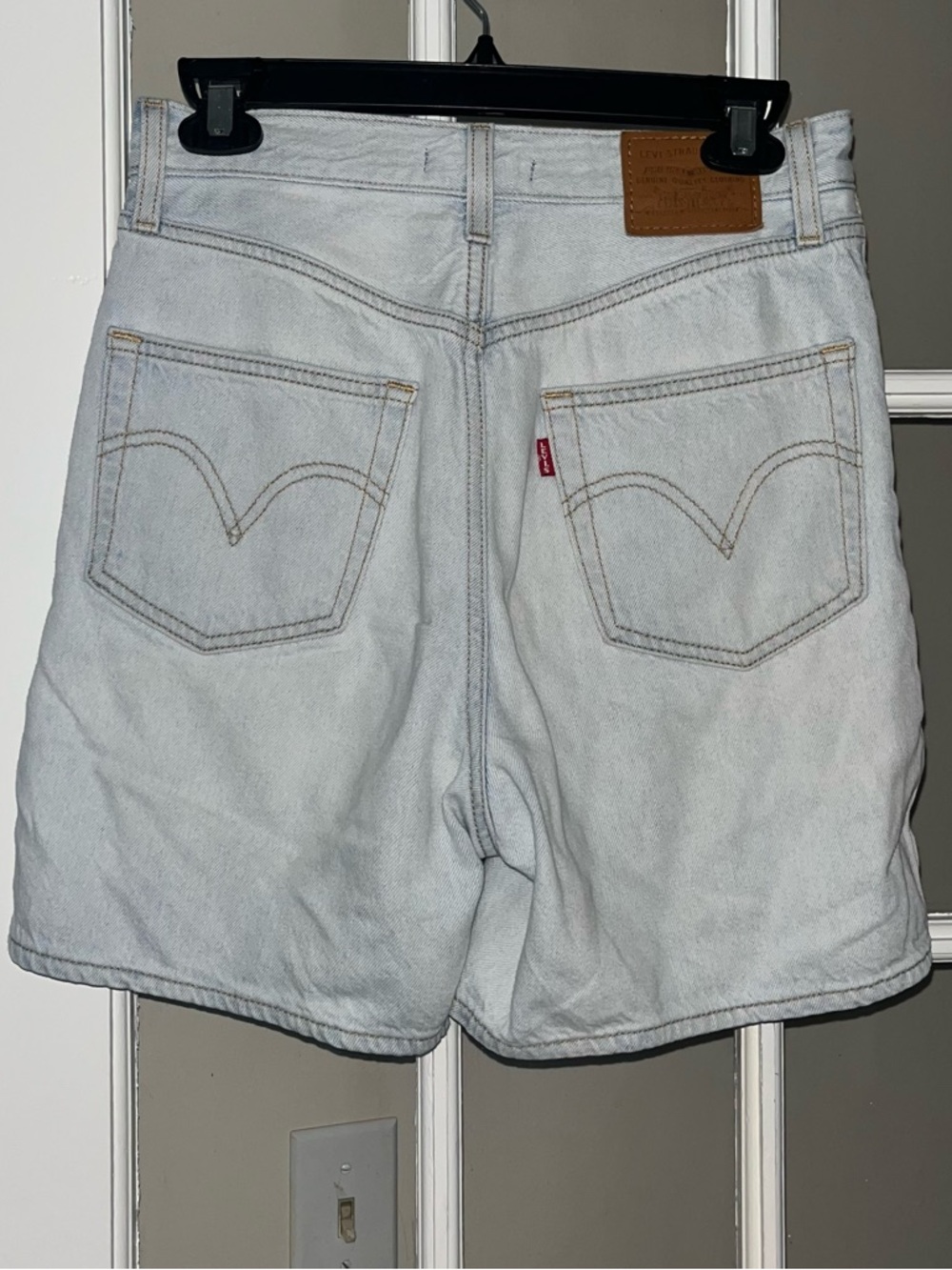 Levi's Pleated Ribcage Pleated Light Wash Denim Shorts - Light Blue
